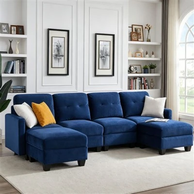 Modułowa sofa segmentowa z tkaniny